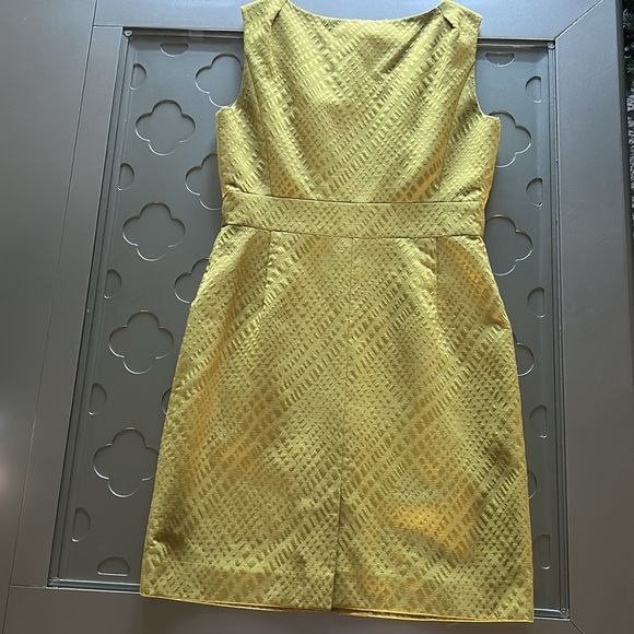 TAHARI ASL Women’s Zip Front Sheath Dress Size 8 P Mustard Gold - Picture 9 of 16
